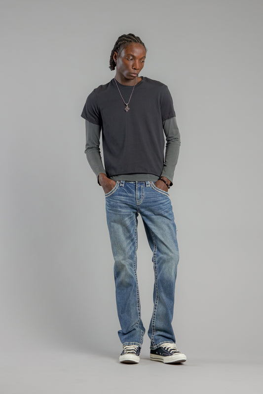 Arther Bootcut Jeans in Medium Blue