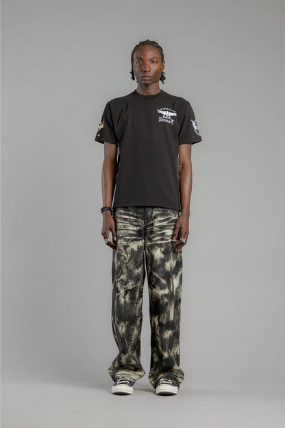 Winged Baroque Cross Graphic Tee in Black