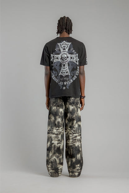 Cross Forme Tee in Black Dust/White