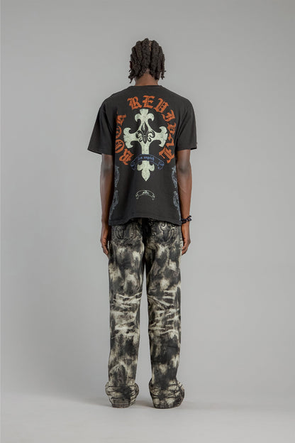 Baroque Cross Graphic Tee in Black