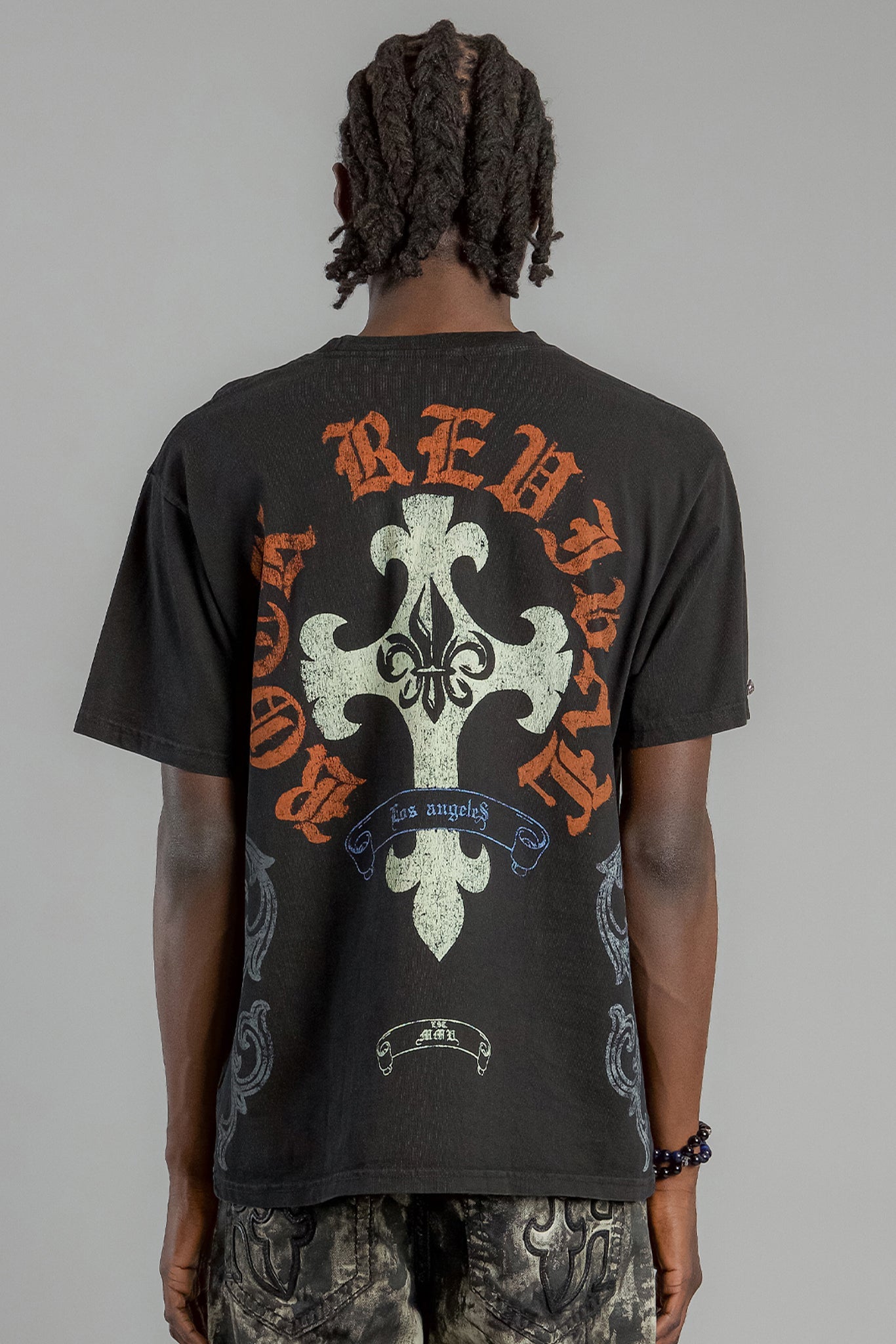Baroque Cross Graphic Tee in Black
