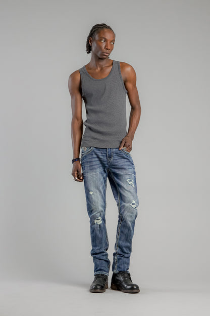 Brooks Alt Straight Jeans in Dark Blue