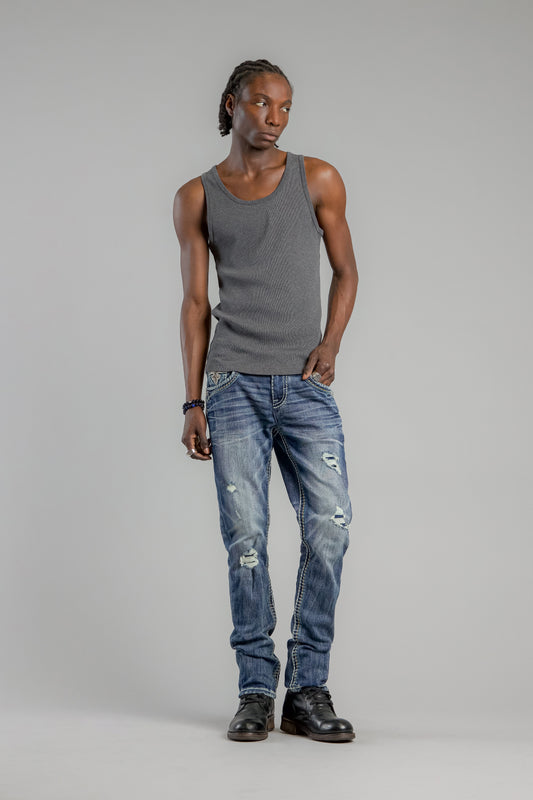 Brooks Alt Straight Jeans in Dark Blue