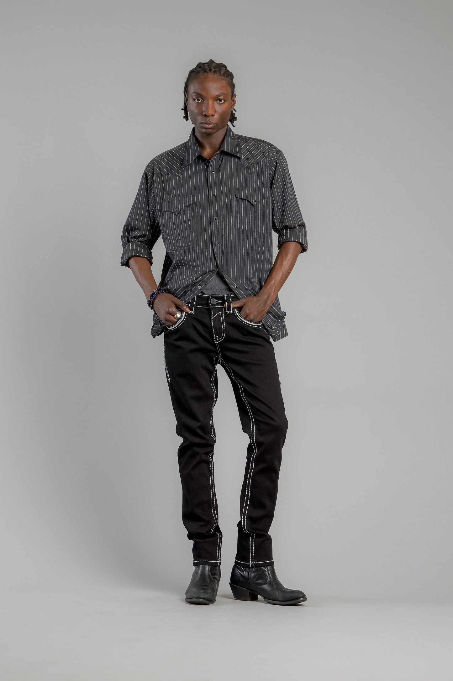 Eggplant Alt Straight Jeans in Black