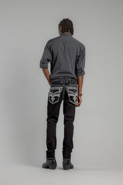 Eggplant Alt Straight Jeans in Black