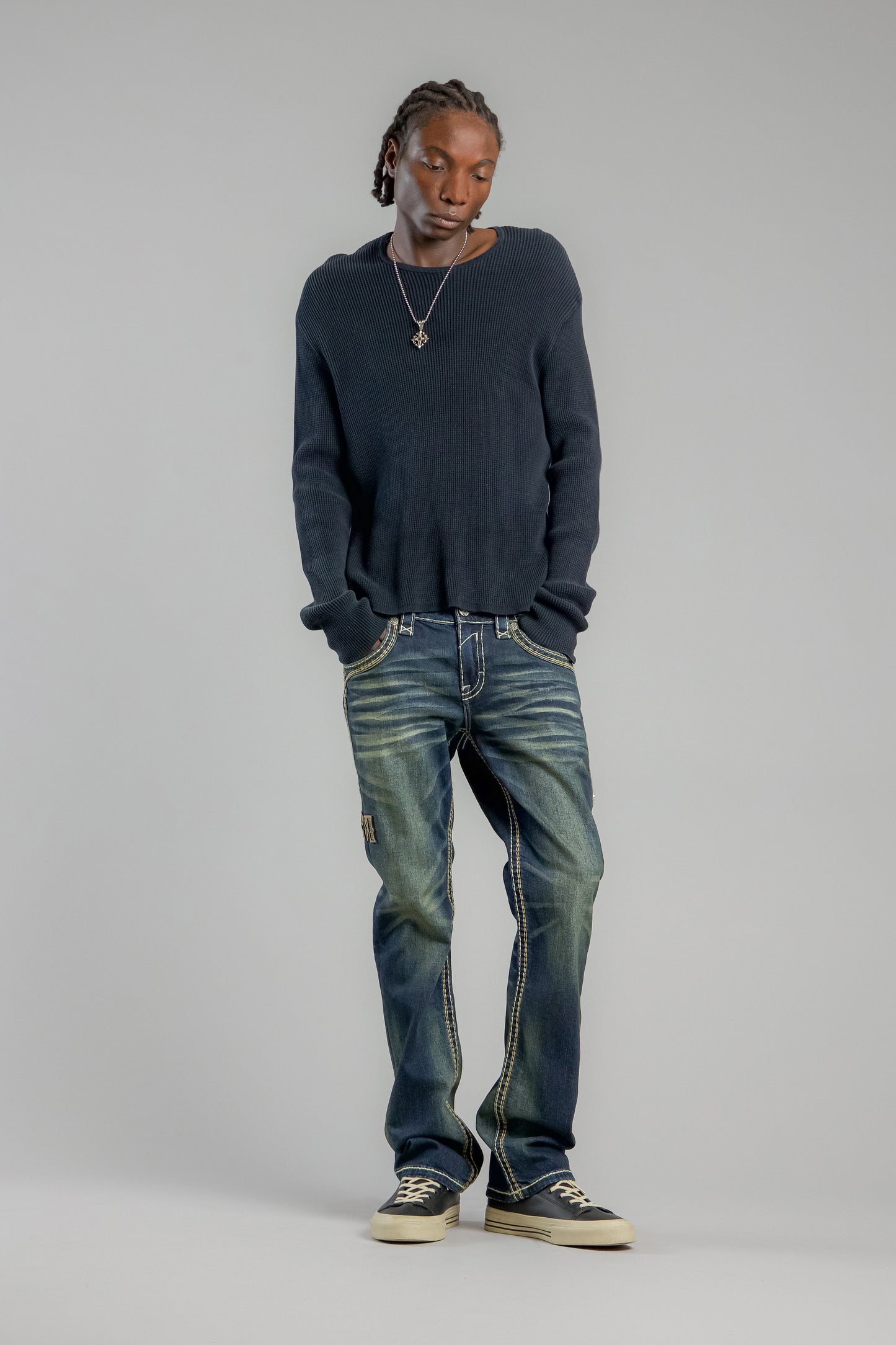 Hendrix Bootcut Jeans in Vintage Blue - GR Collection