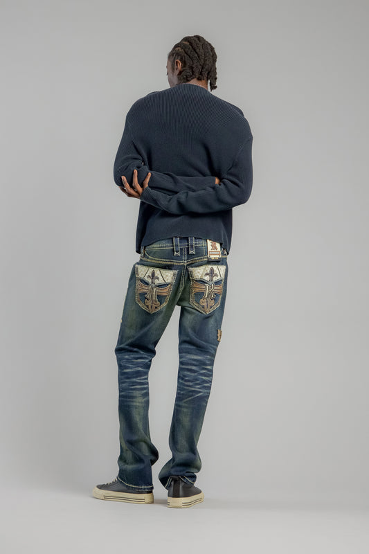 Hendrix Bootcut Jeans in Vintage Blue - GR Collection