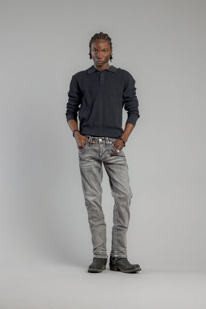 Jailin Straight Jeans in Dark Gray