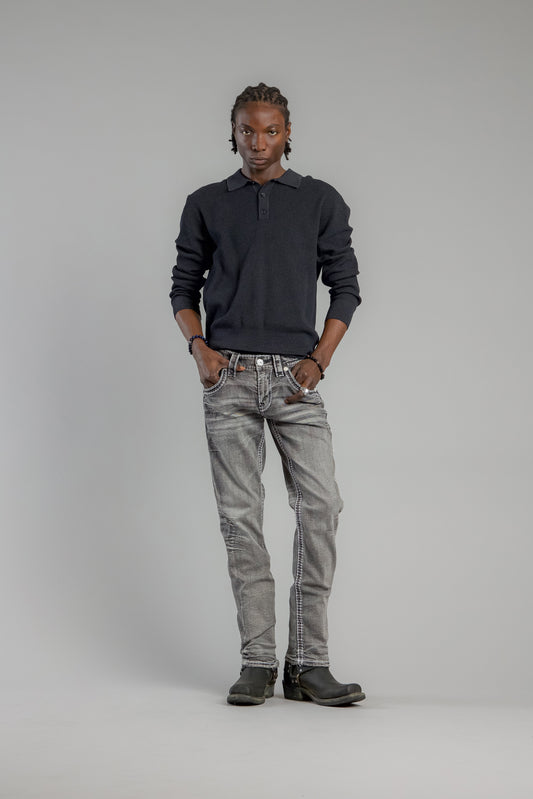 Jailin Straight Jeans in Dark Gray