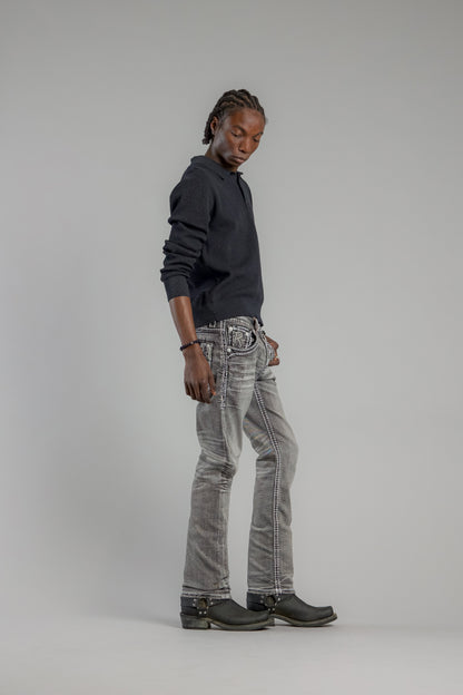 Jailin Straight Jeans in Dark Gray