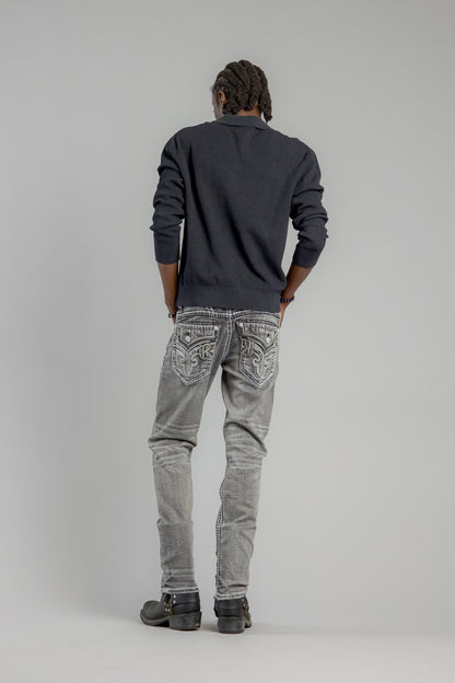 Jailin Straight Jeans in Dark Gray
