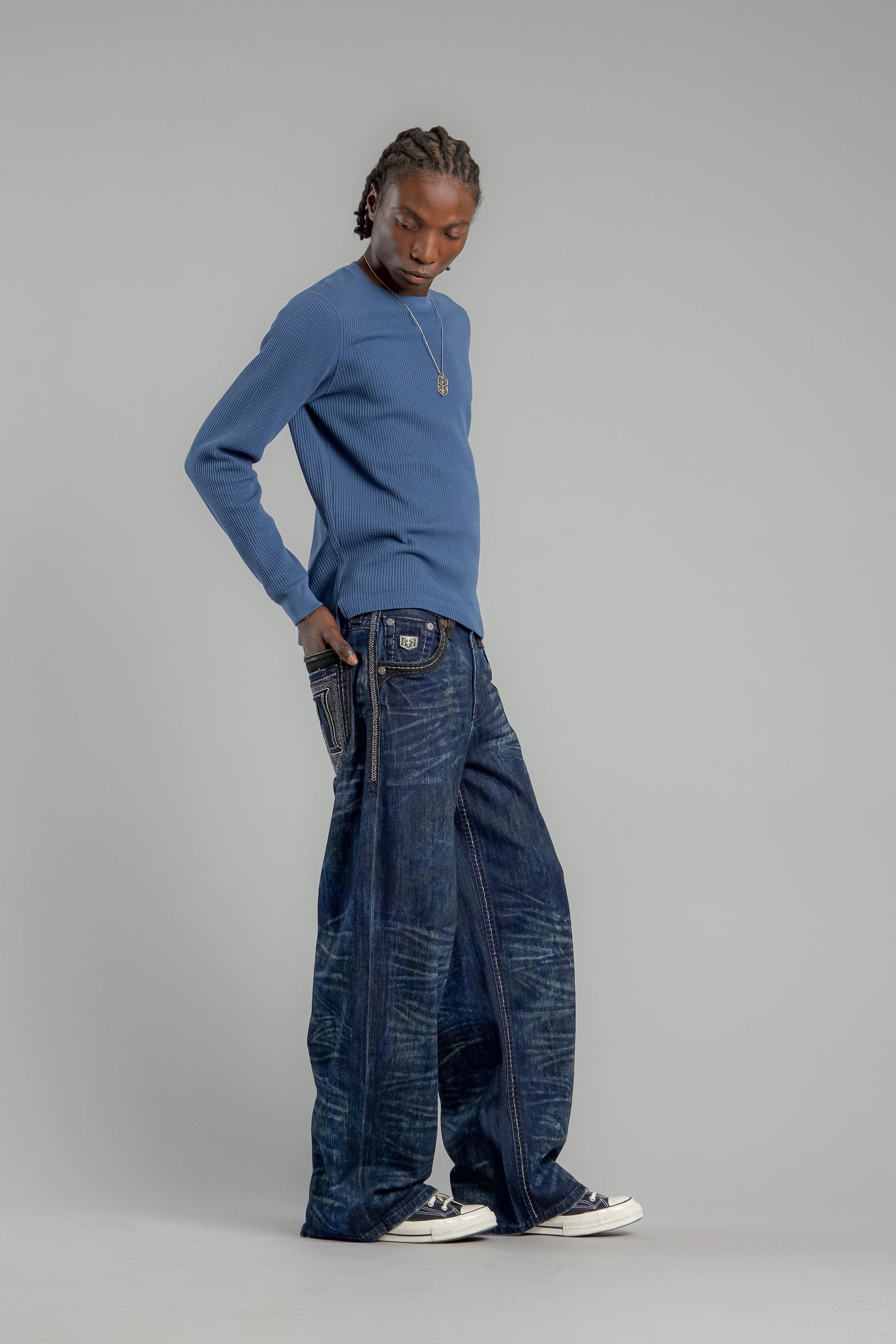 Jorrit Relaxed Baggy 3 Jeans in Dark Blue