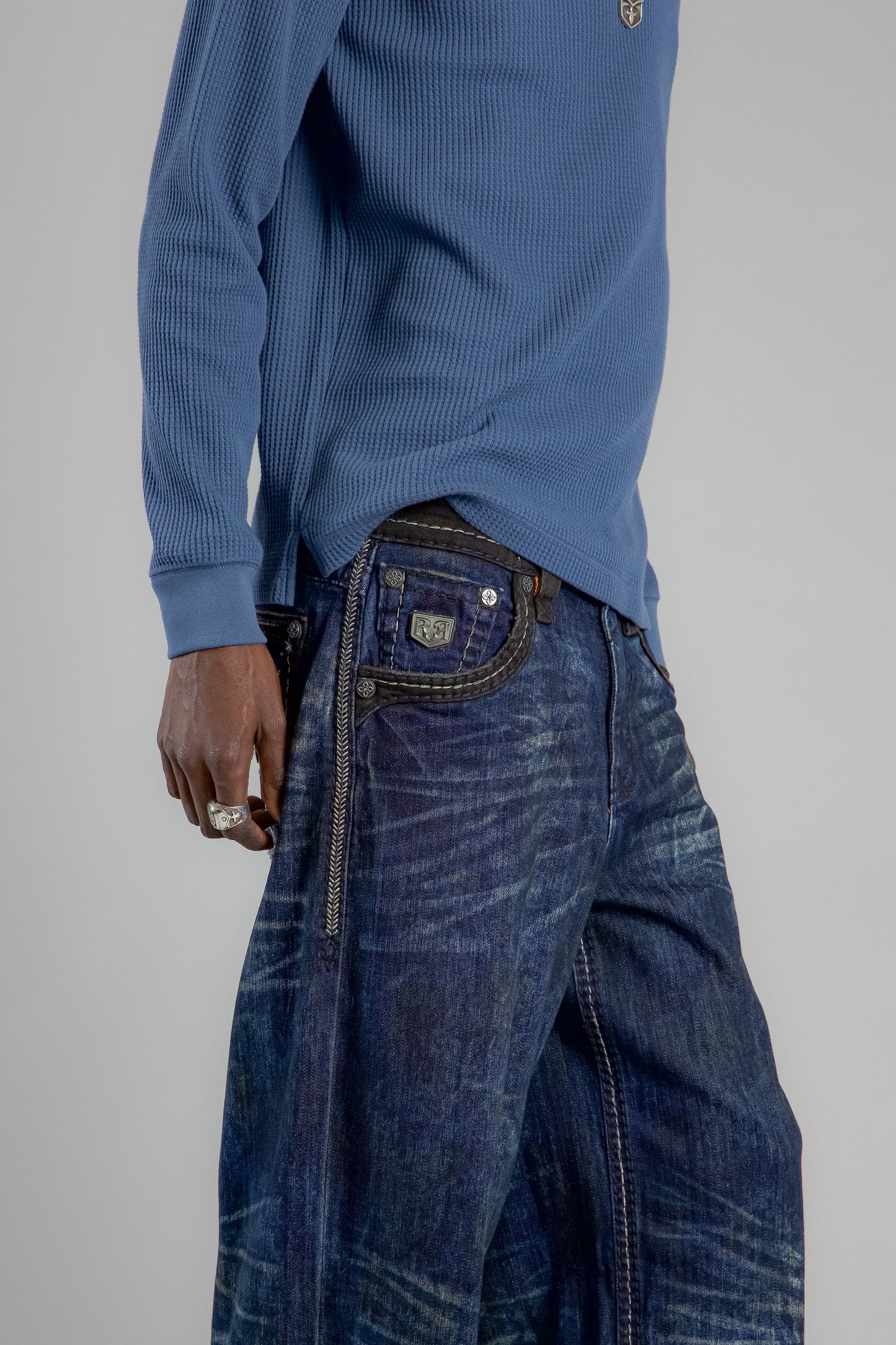 Jorrit Relaxed Baggy 3 Jeans in Dark Blue