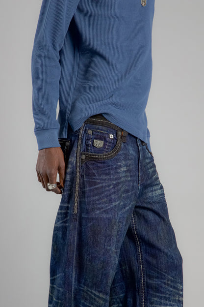 Jorrit Relaxed Baggy 3 Jeans in Dark Blue