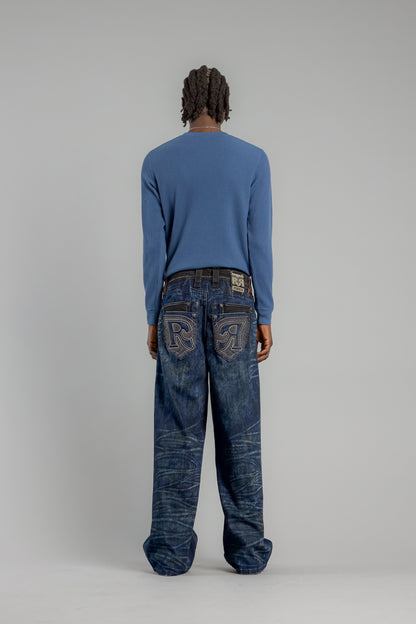 Jorrit Relaxed Baggy 3 Jeans in Dark Blue