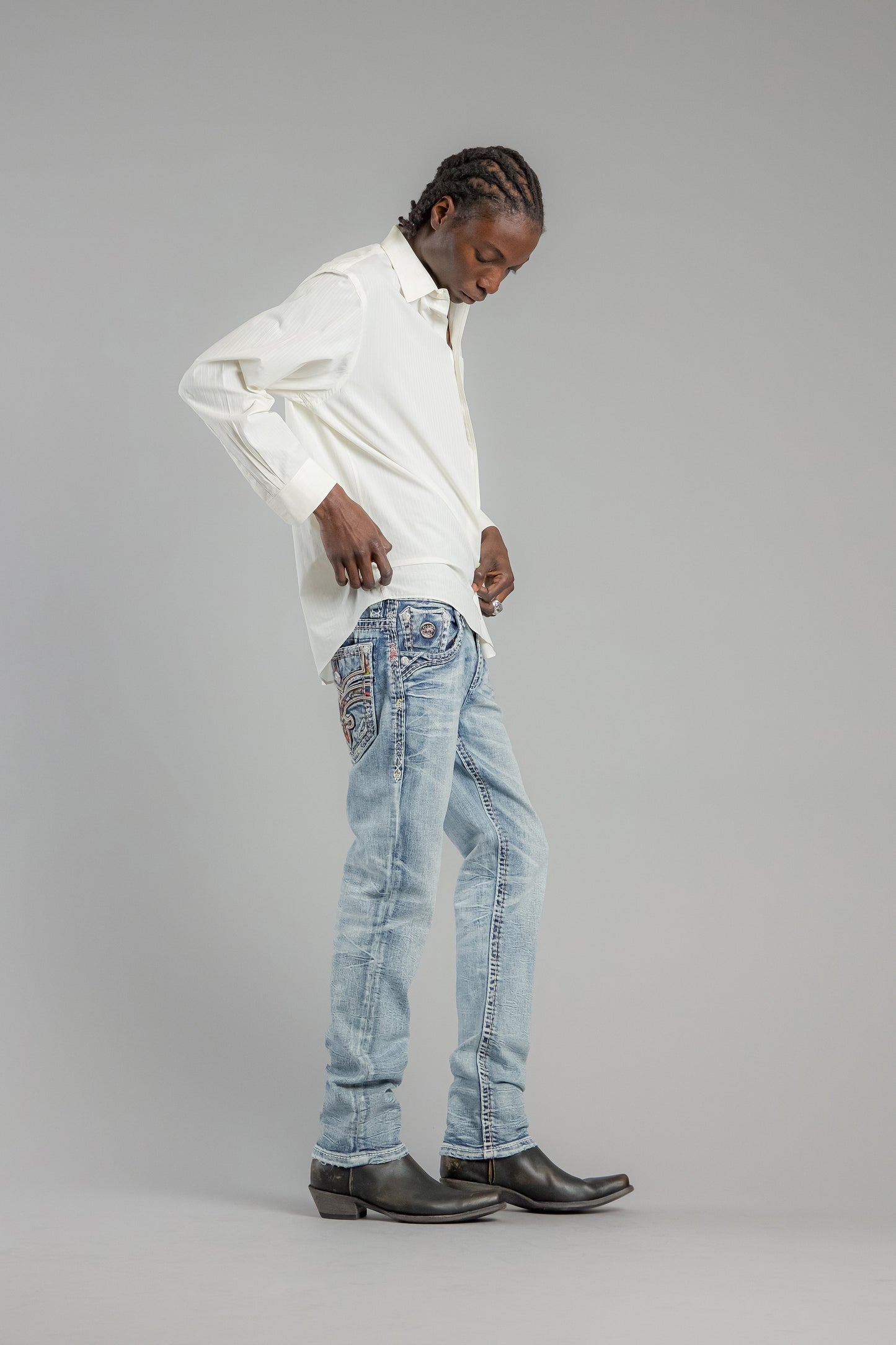 Justice Straight Jeans in Light Blue
