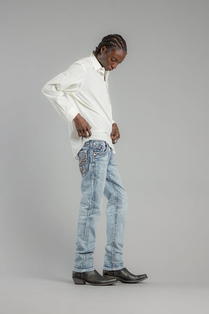 Justice Straight Jeans in Light Blue