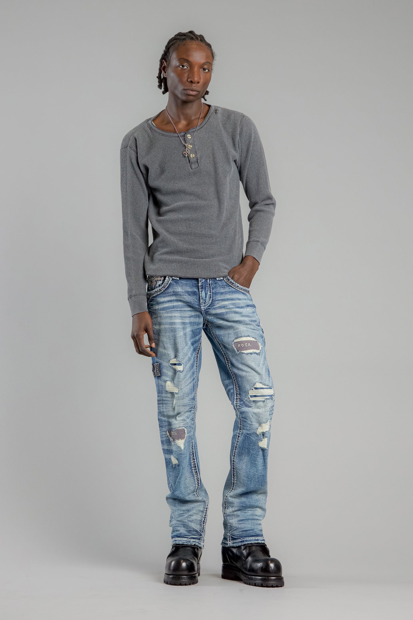 Mason Bootcut Jeans in Medium Blue - GR Collection