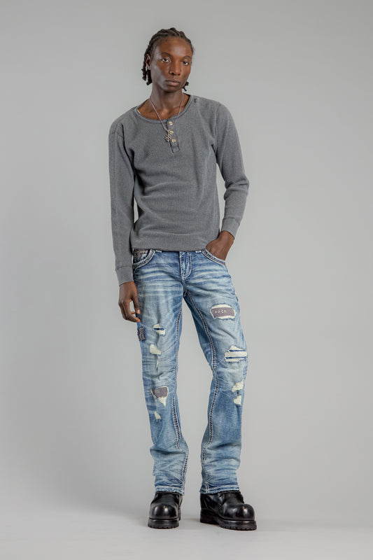 Mason Bootcut Jeans in Medium Blue - GR Collection