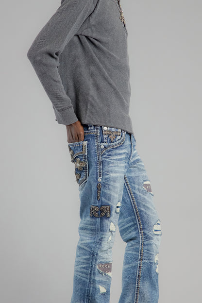 Mason Bootcut Jeans in Medium Blue - GR Collection