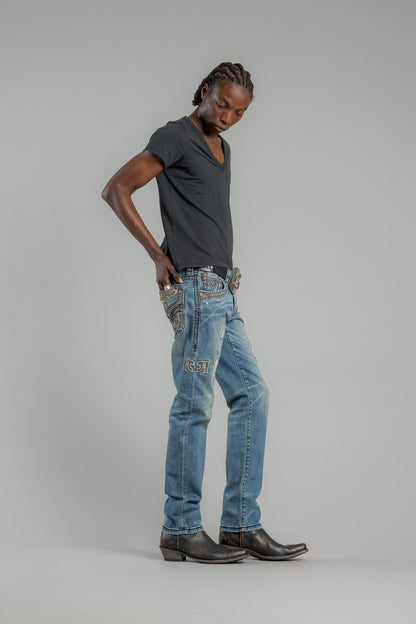 Vinton Straight Jeans in Medium Blue - GR Collection