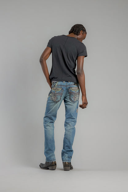 Vinton Straight Jeans in Medium Blue - GR Collection