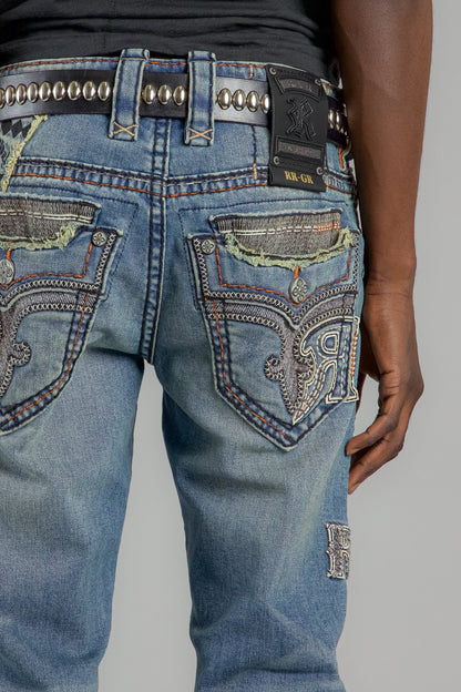 Vinton Straight Jeans in Medium Blue - GR Collection