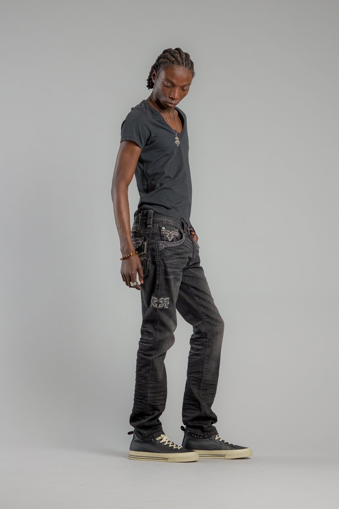 Vinton Straight Jeans in Gray Wash - GR Collection
