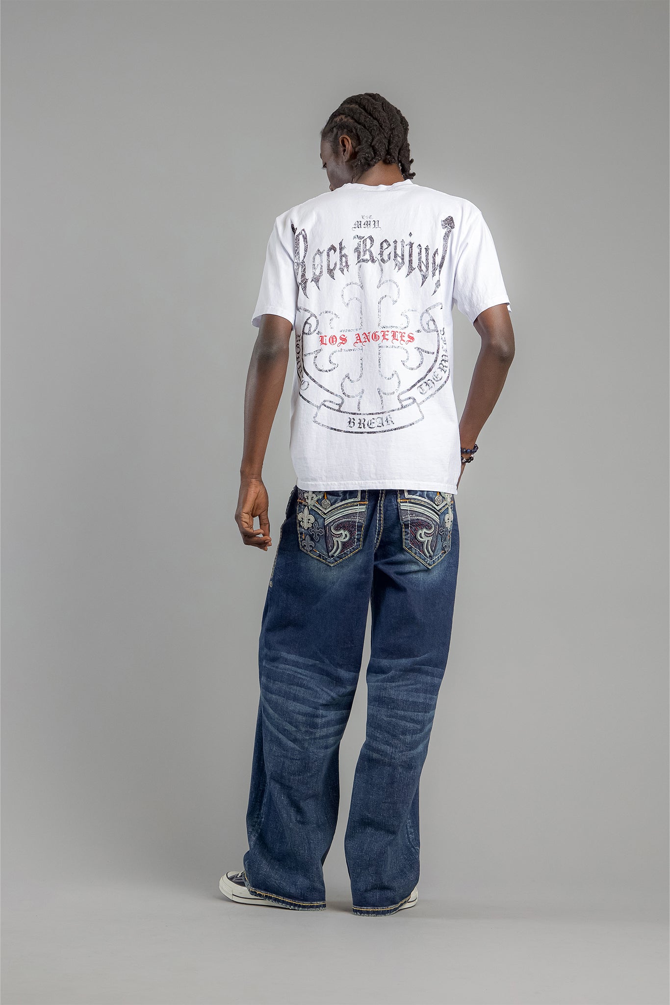 Baroque Cross Graphic Tee in White