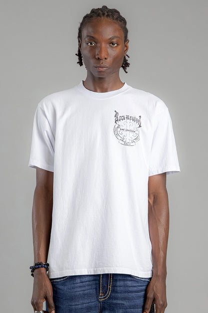 Baroque Cross Graphic Tee in White