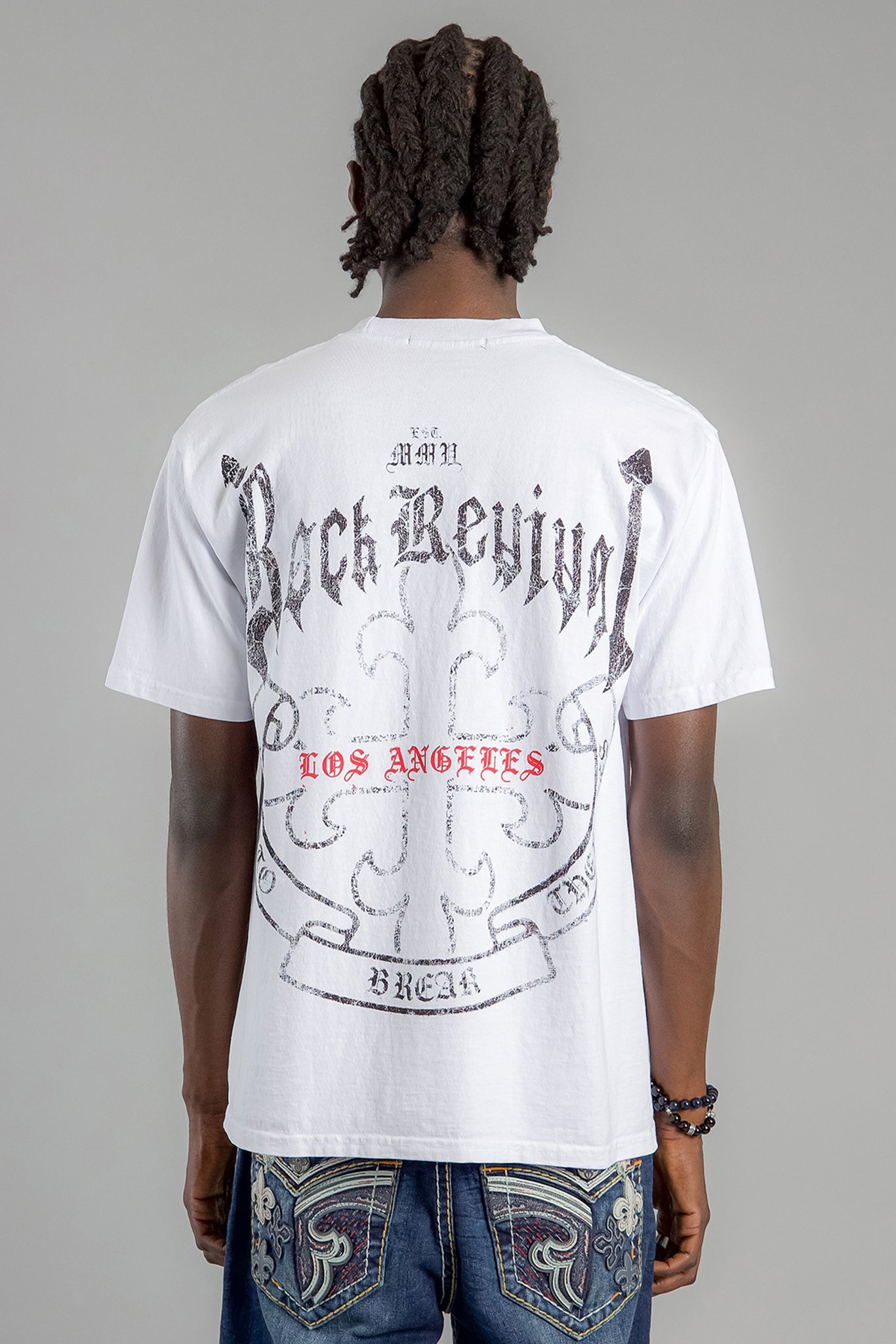 Baroque Cross Graphic Tee in White