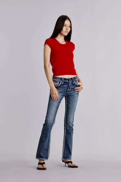 Kelton Bootcut Jeans in Dark Blue