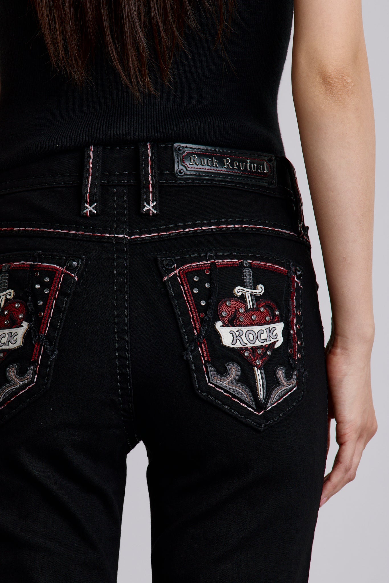 Rosalith High Rise Bootcut Jeans in Black