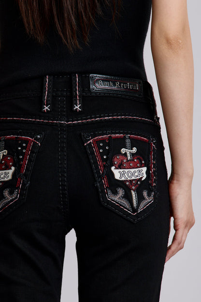 Rosalith High Rise Bootcut Jeans in Black