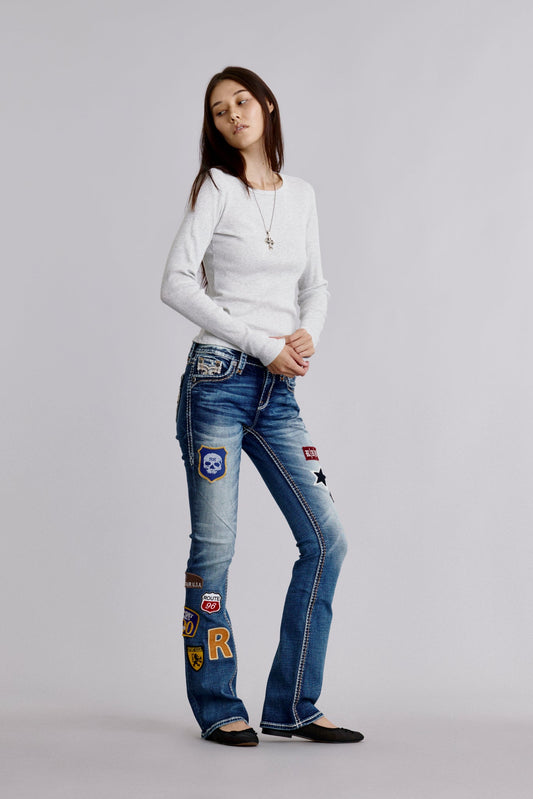 Silken Bootcut Jean in Medium Blue