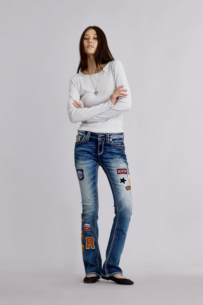 Silken Bootcut Jean in Medium Blue