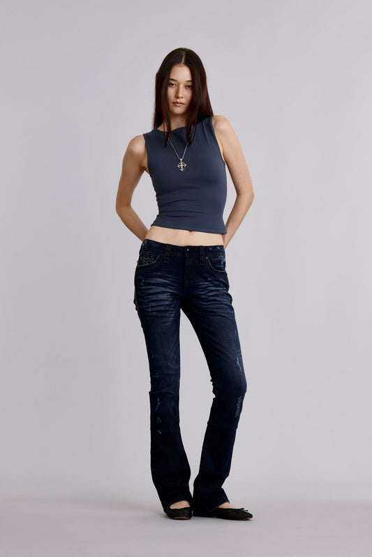 Yui Bootcut Jeans in Dark Blue