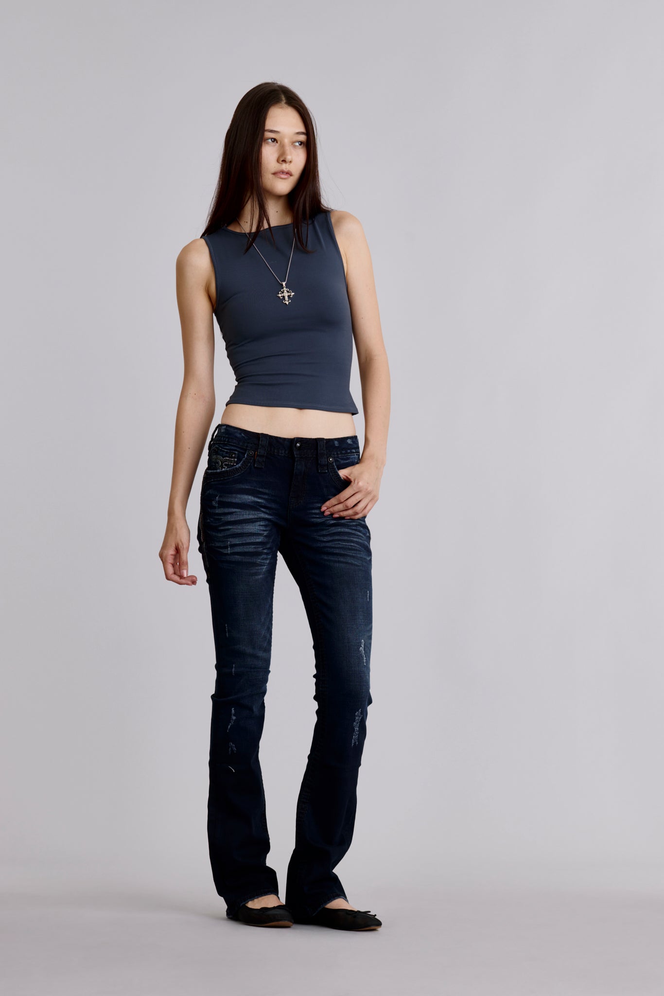 Yui Bootcut Jeans in Dark Blue