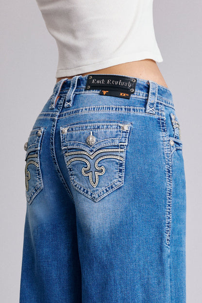 Alivia Oversized Baggy Jeans Medium Blue