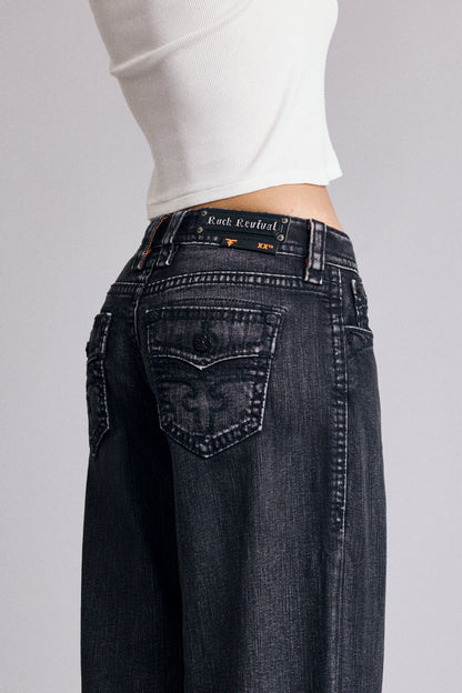 Titania Low-Rise Baggy Jeans in Black