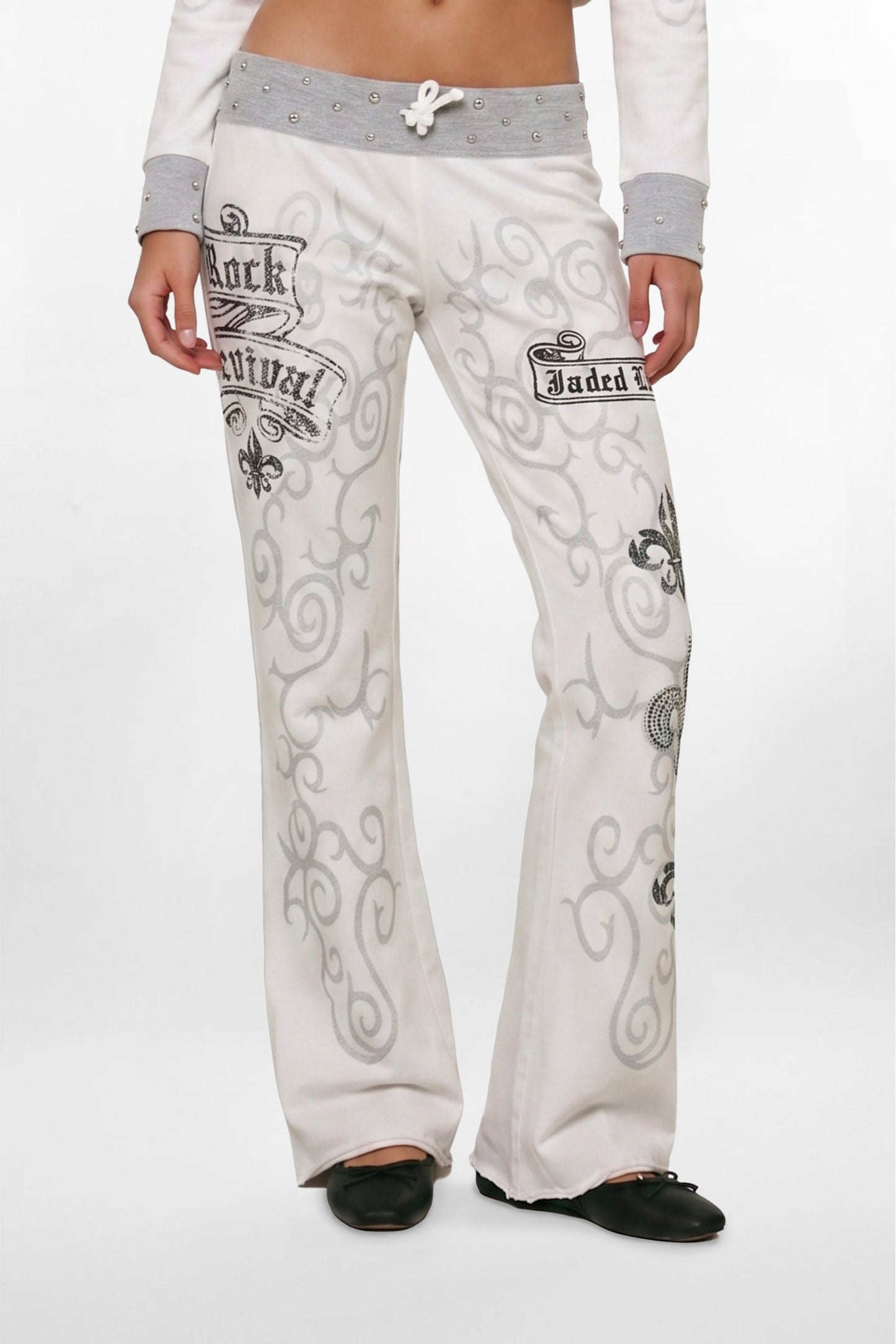 Rock Revival by Jaded London Graphic Studded Joggers