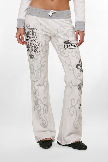 Rock Revival by Jaded London Graphic Studded Joggers