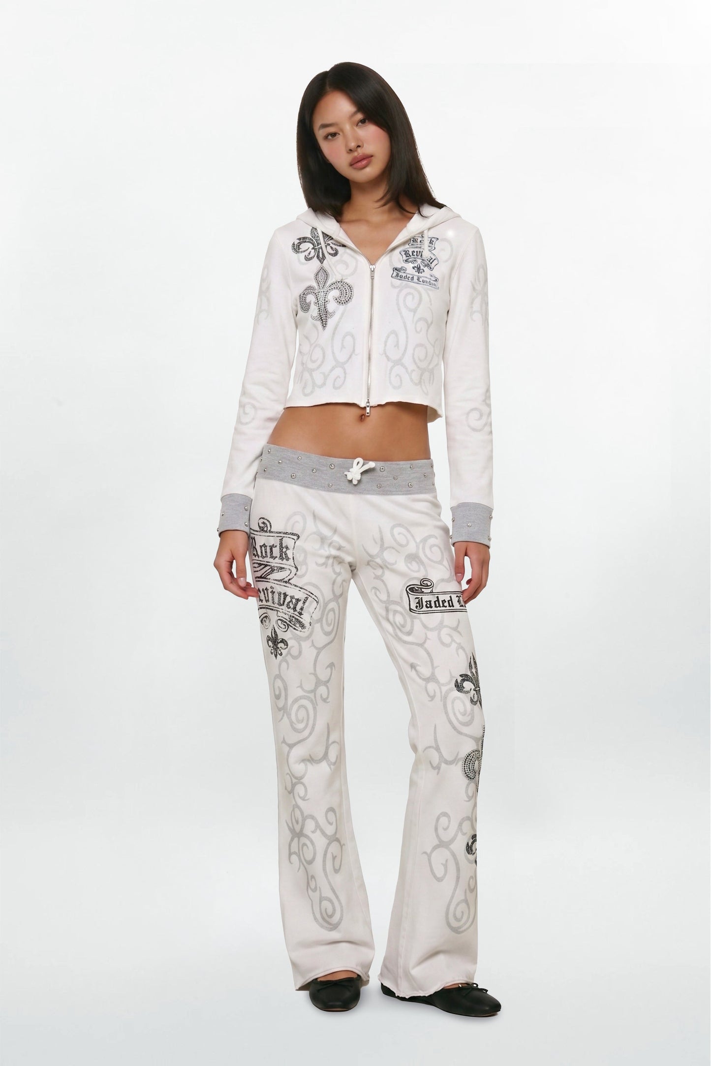 Rock Revival by Jaded London Graphic Studded Hoodie