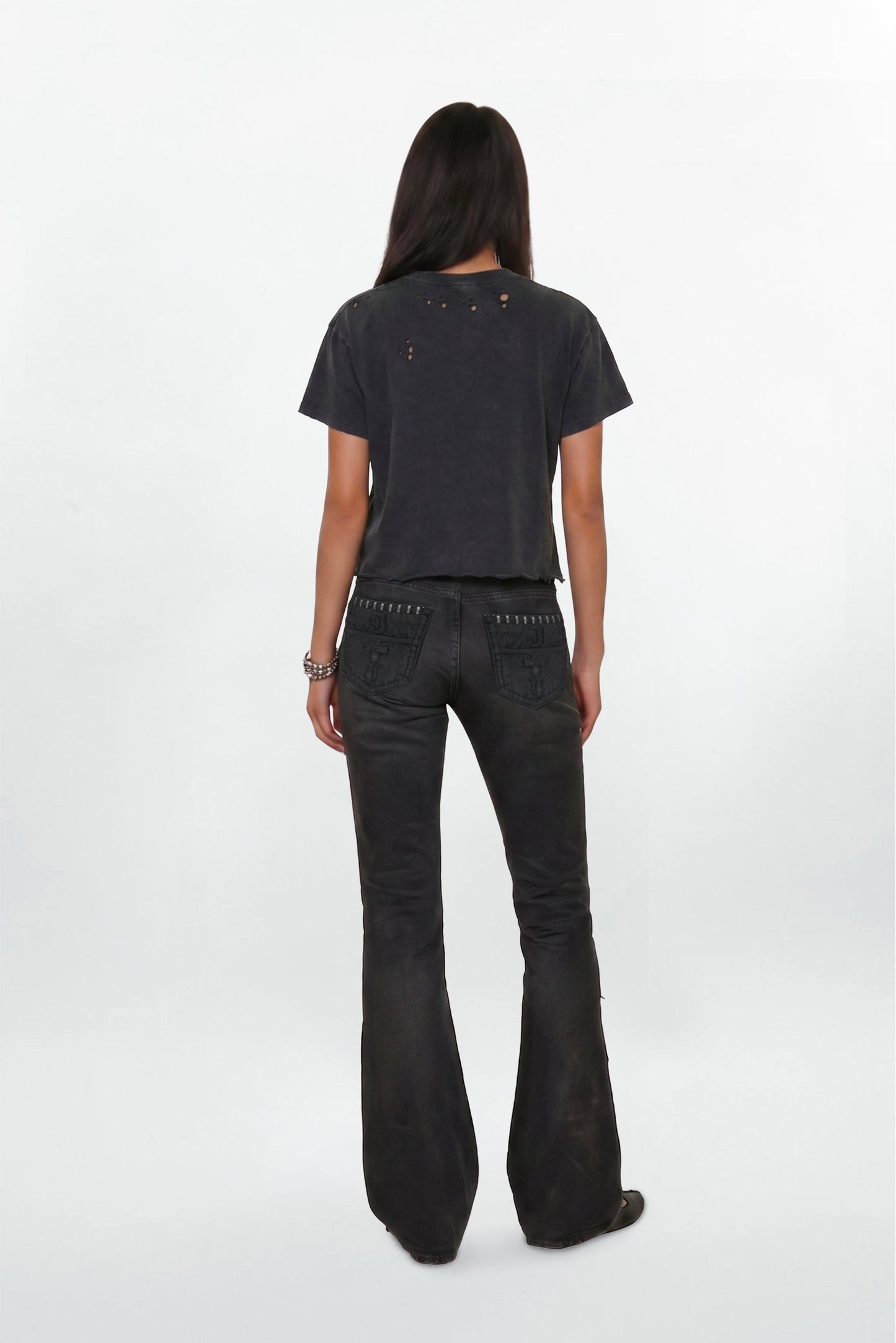Rock Revival by Jaded London Distressed National Cropped T-Shirt
