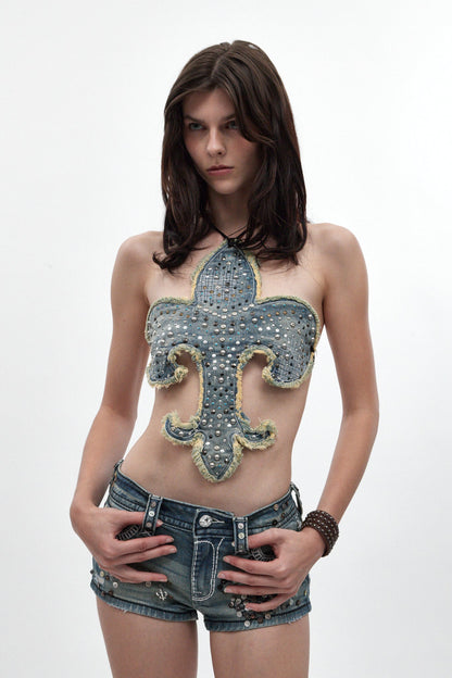 Rock Revival by Jaded London Embellished Denim Mini Shorts