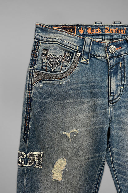 Vinton Straight Jeans in Medium Blue - GR Collection