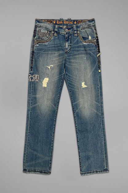Vinton Straight Jeans in Medium Blue - GR Collection