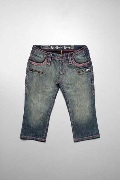 Racer x Rock Revival® Pink Stitch Capri