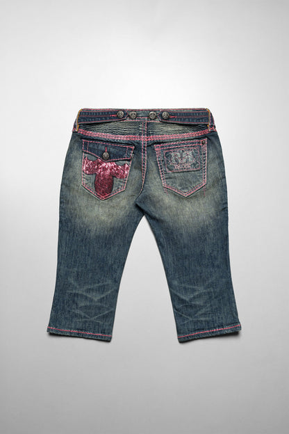 Racer x Rock Revival® Pink Stitch Capri