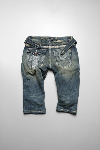 Racer x Rock Revival® White Stitch Capri